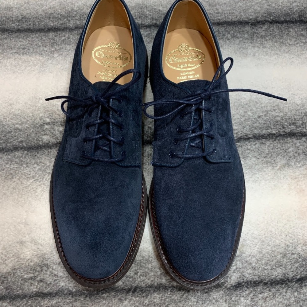 Church’s Bestone Rubber Sole Oxford Navy Suede